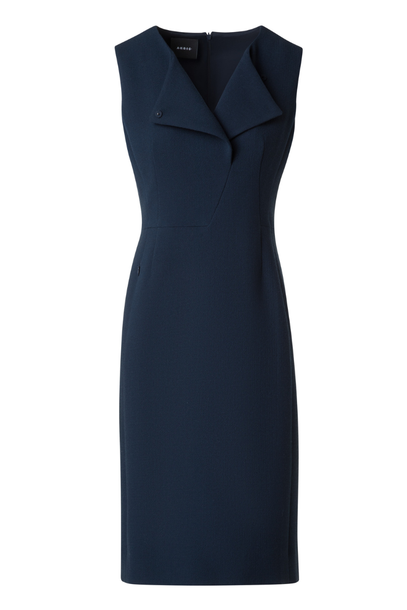 Double-Face Crêpe Sheath Dress-Akris-Boyds Philadelphia