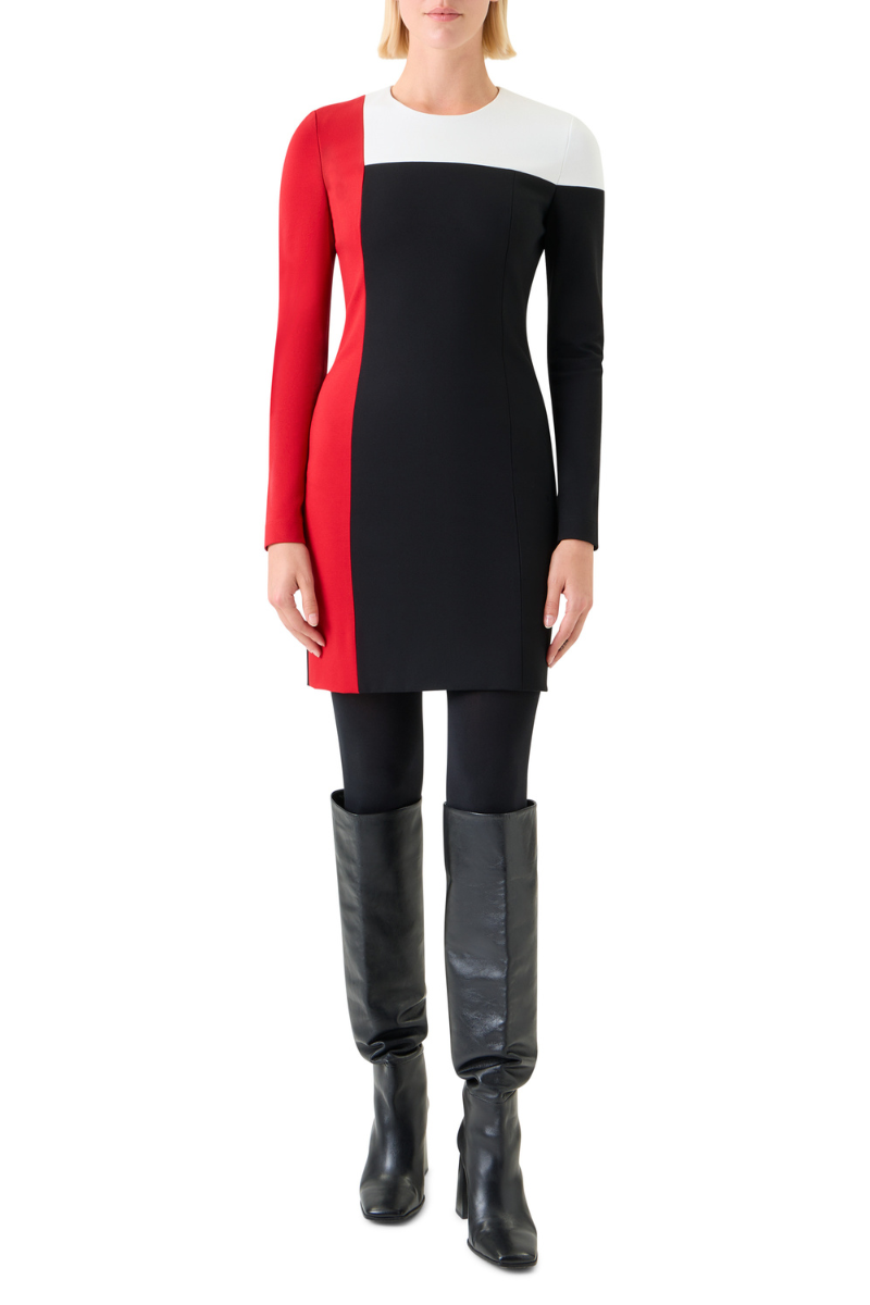Colorblock Shift Dress, BLK-VERMILLION-CREAM / 10 Colorblock Shift Dress, BLK-VERMILLION-CREAM / 10