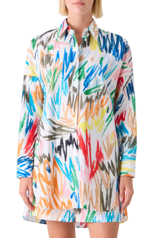 Scribble Print Tunic Blouse-Akris Punto-Boyds Philadelphia