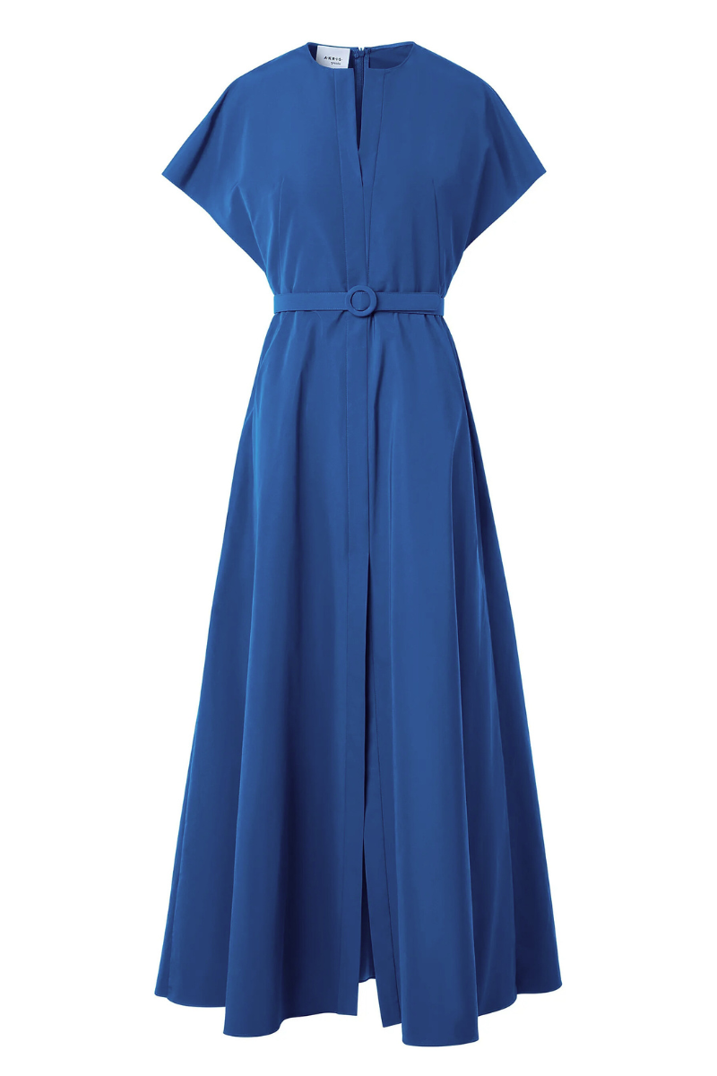 Techno Taffeta Midi Dress, COBALT / 6