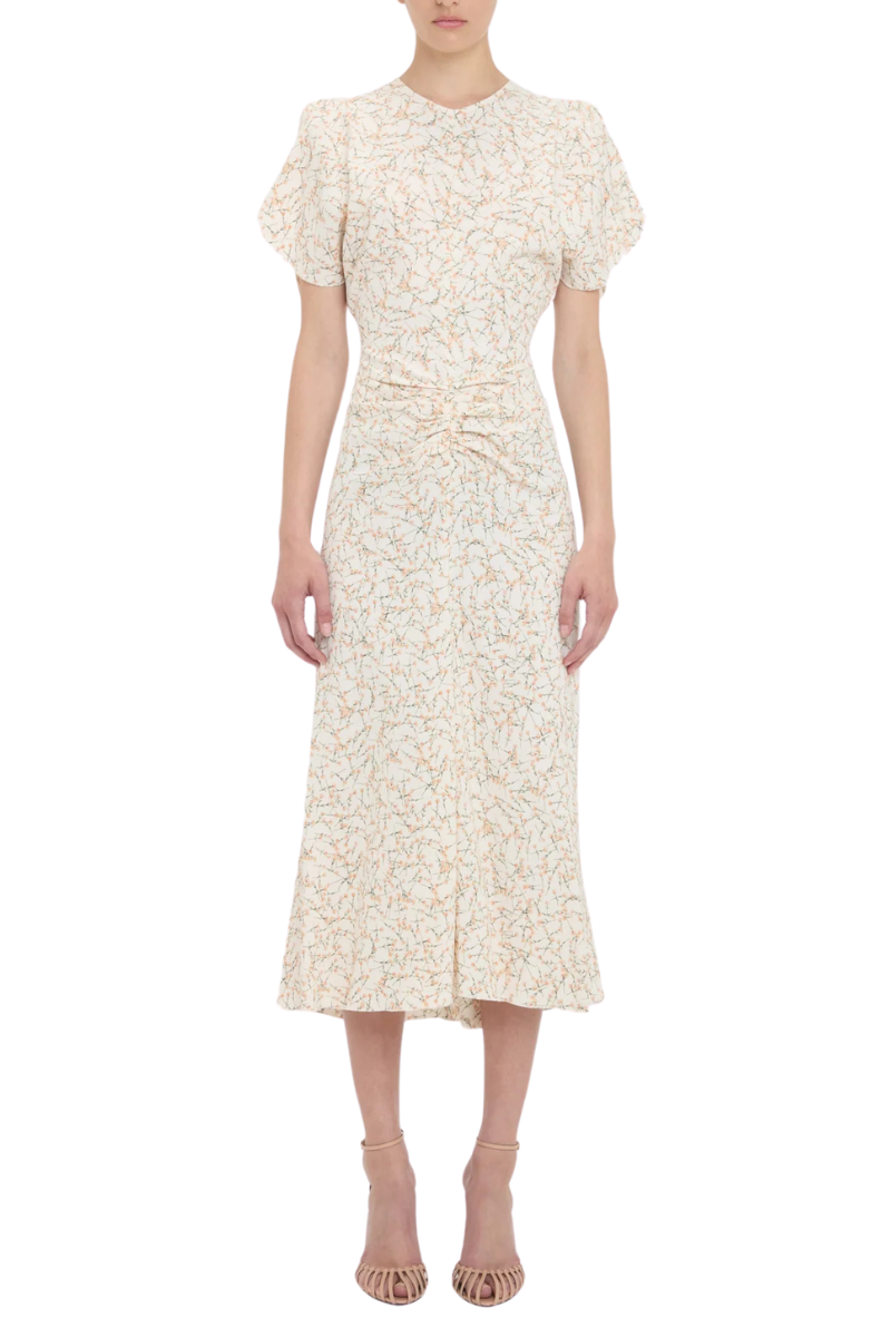 Gathered Waist Midi Dress by Victoria Beckham Gathered Waist Midi Dress by Victoria Beckham