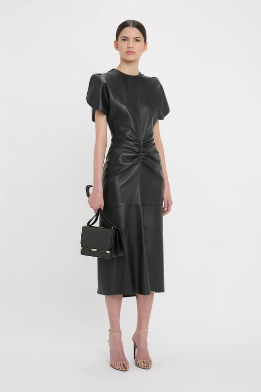 Gathered Waist Midi Dress-Victoria Beckham-Boyds Philadelphia