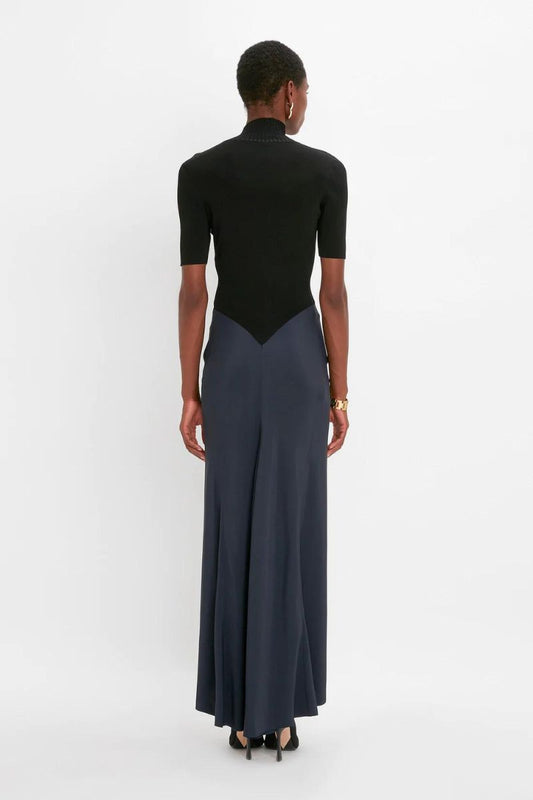 Polo Neck Gathered Dress-Victoria Beckham-Boyds Philadelphia