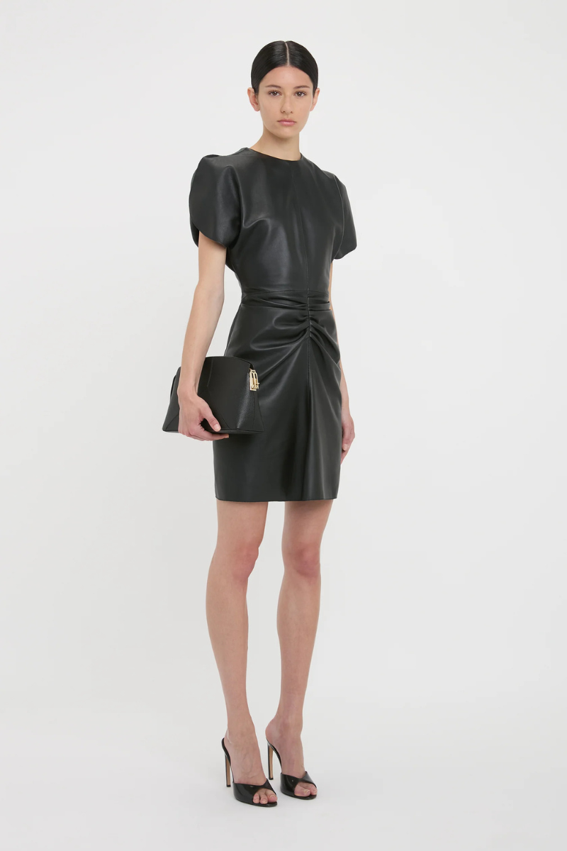 Gathered Waist Mini Dress-Victoria Beckham-Boyds Philadelphia