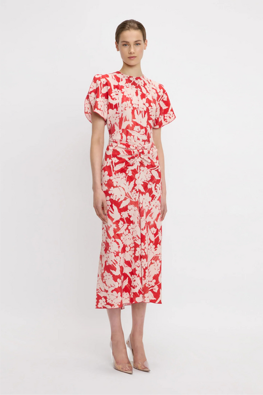 Gathered Waist Midi Dress-Victoria Beckham-Boyds Philadelphia