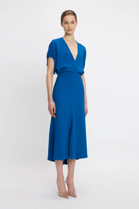 Blouson Detail Midi Dress-Victoria Beckham-Boyds Philadelphia