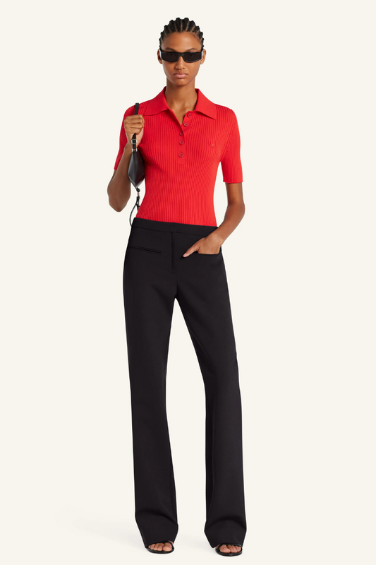 Iconic Rib Knit Polo Shirt-Courrèges-Boyds Philadelphia