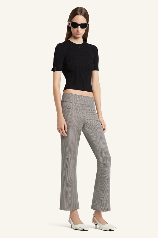 Buckle Rib Knit T-Shirt-Courrèges-Boyds Philadelphia