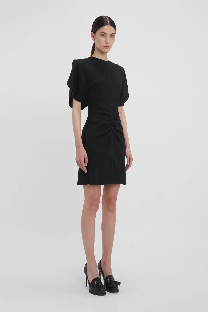Gathered Waist Mini Dress-Victoria Beckham-Boyds Philadelphia