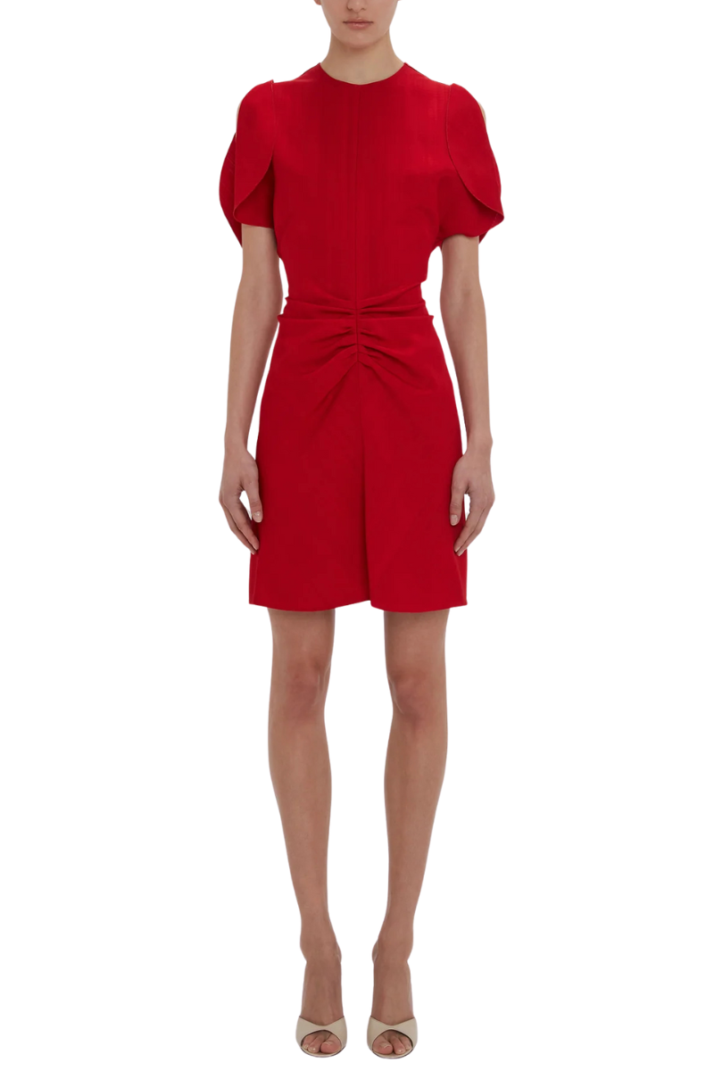 Gathered Waist Mini Dress-Victoria Beckham-Boyds Philadelphia