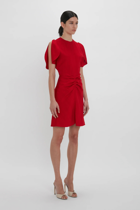Gathered Waist Mini Dress-Victoria Beckham-Boyds Philadelphia