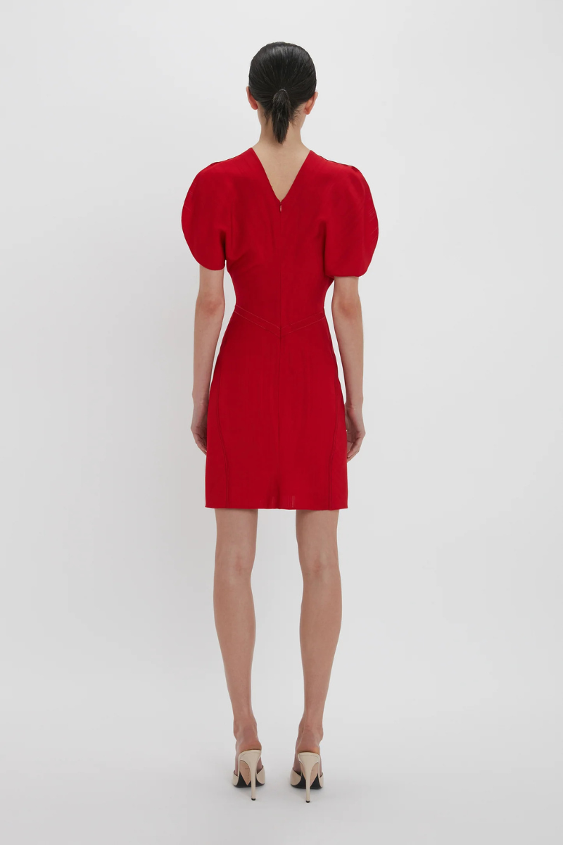 Gathered Waist Mini Dress-Victoria Beckham-Boyds Philadelphia