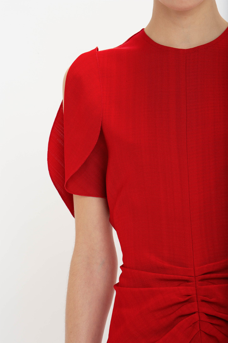 Gathered Waist Mini Dress-Victoria Beckham-Boyds Philadelphia
