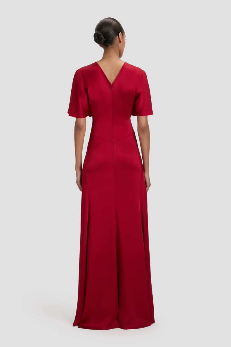 Gathered Waist Floor-Length Dress-Victoria Beckham-Boyds Philadelphia