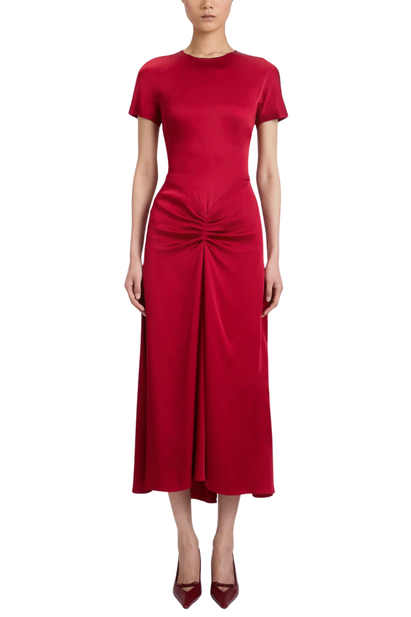 Gathered Detail T-Shirt Midi Dress-Victoria Beckham-Boyds Philadelphia
