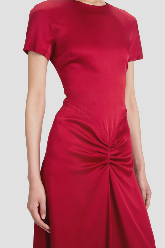 Gathered Detail T-Shirt Midi Dress-Victoria Beckham-Boyds Philadelphia