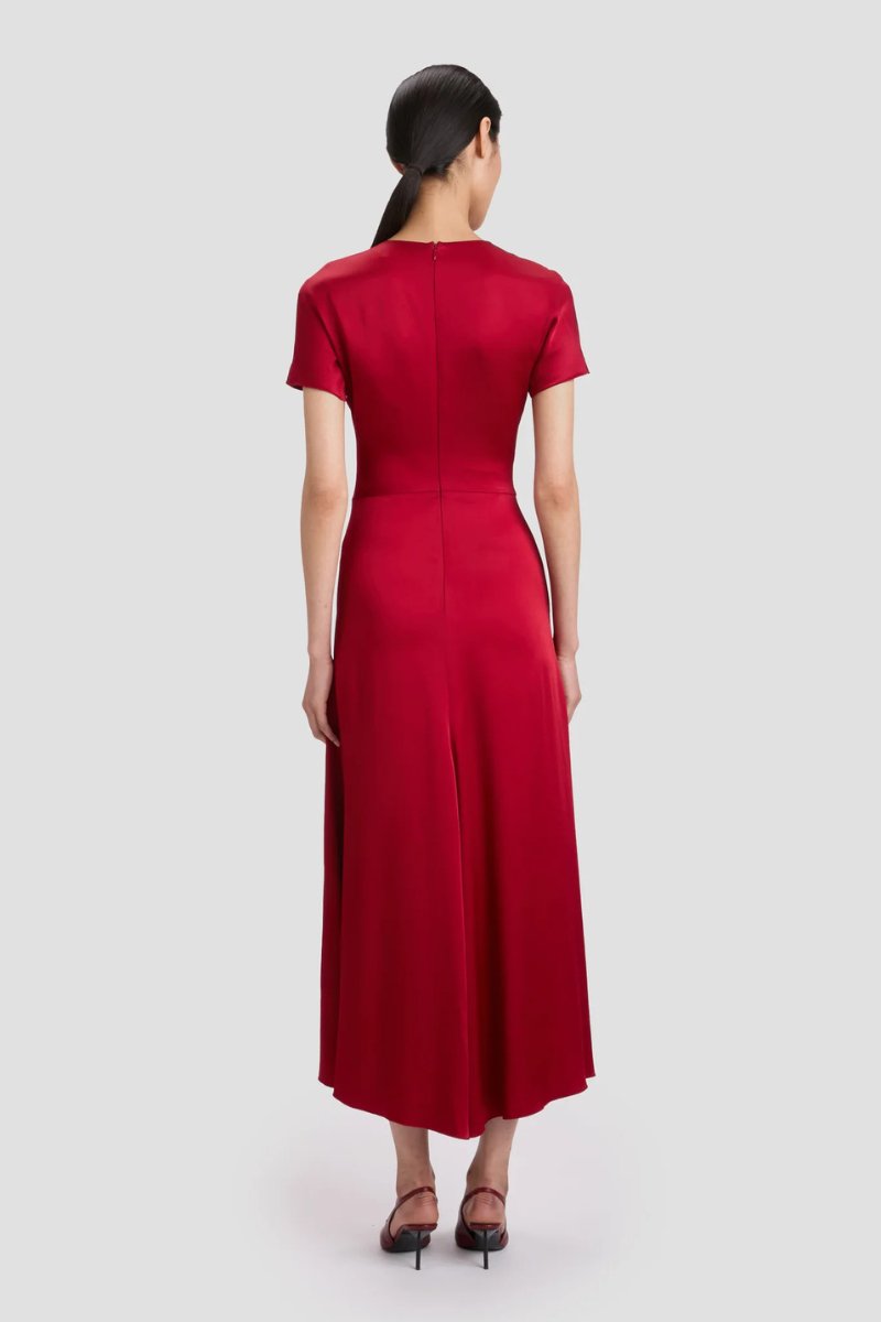 Gathered Detail T-Shirt Midi Dress-Victoria Beckham-Boyds Philadelphia