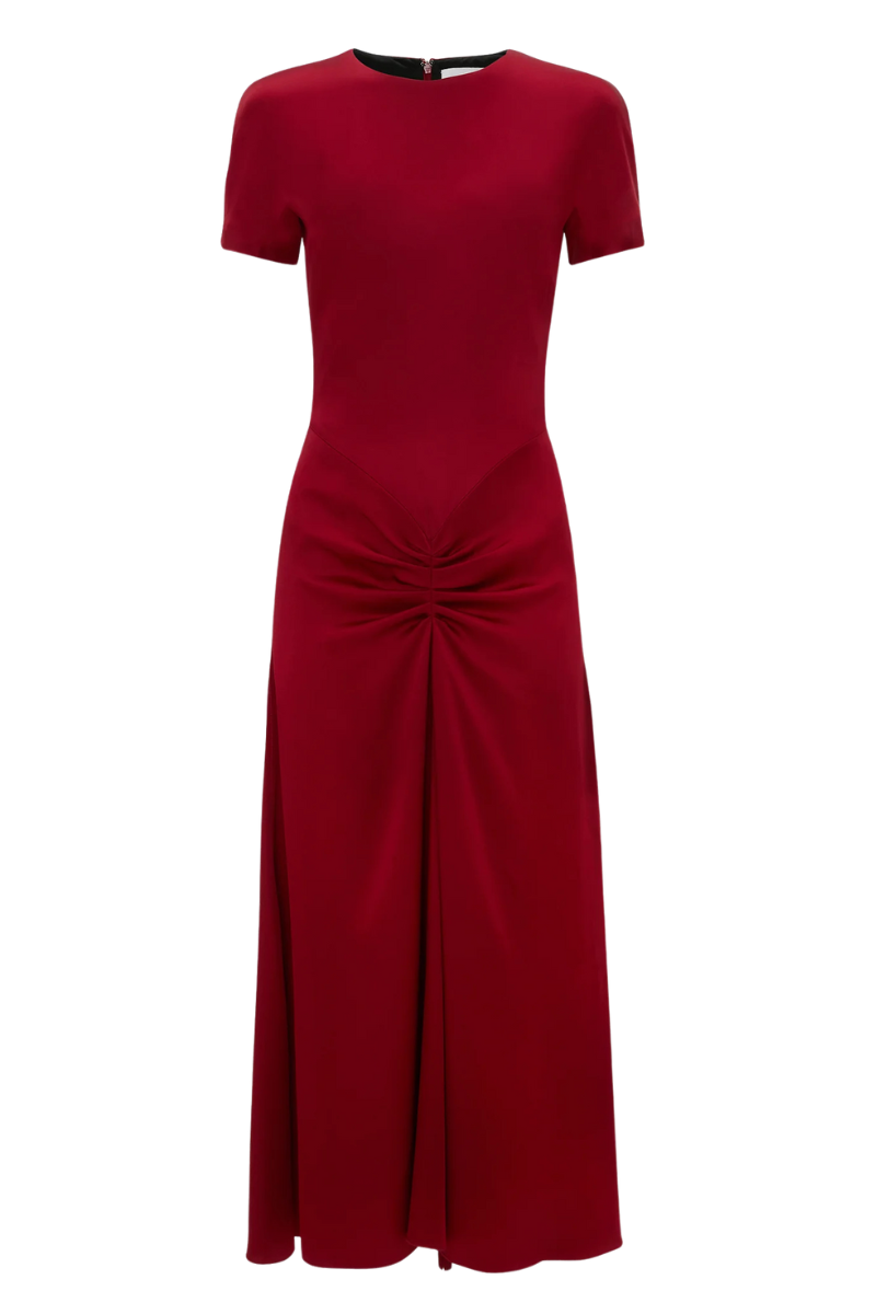 Gathered Detail T-Shirt Midi Dress-Victoria Beckham-Boyds Philadelphia
