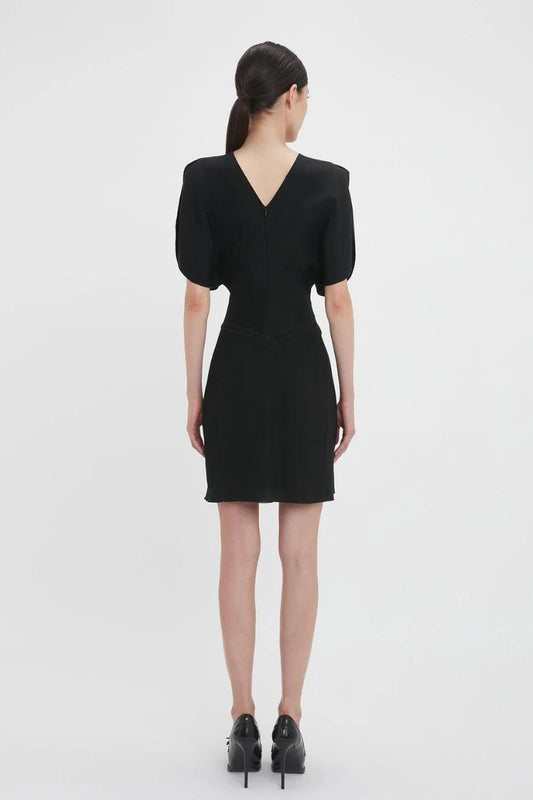 Gathered Waist Mini Dress-Victoria Beckham-Boyds Philadelphia