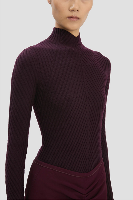 Ribbed Long Sleeve Knit Polo-Victoria Beckham-Boyds Philadelphia