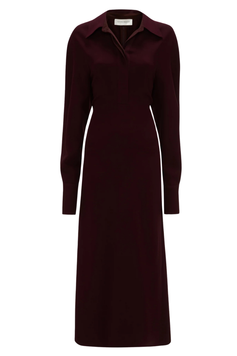 Polo Collar Midi Dress-Victoria Beckham-Boyds Philadelphia