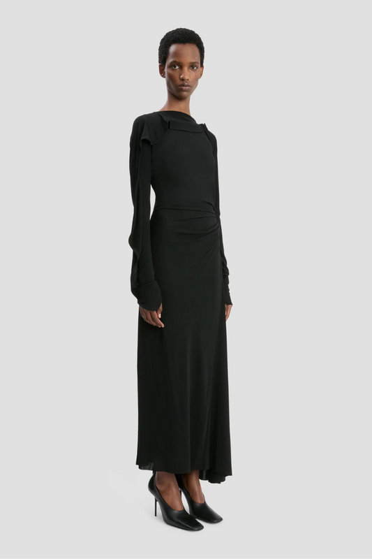 Draped Jersey Midi Dress-Victoria Beckham-Boyds Philadelphia