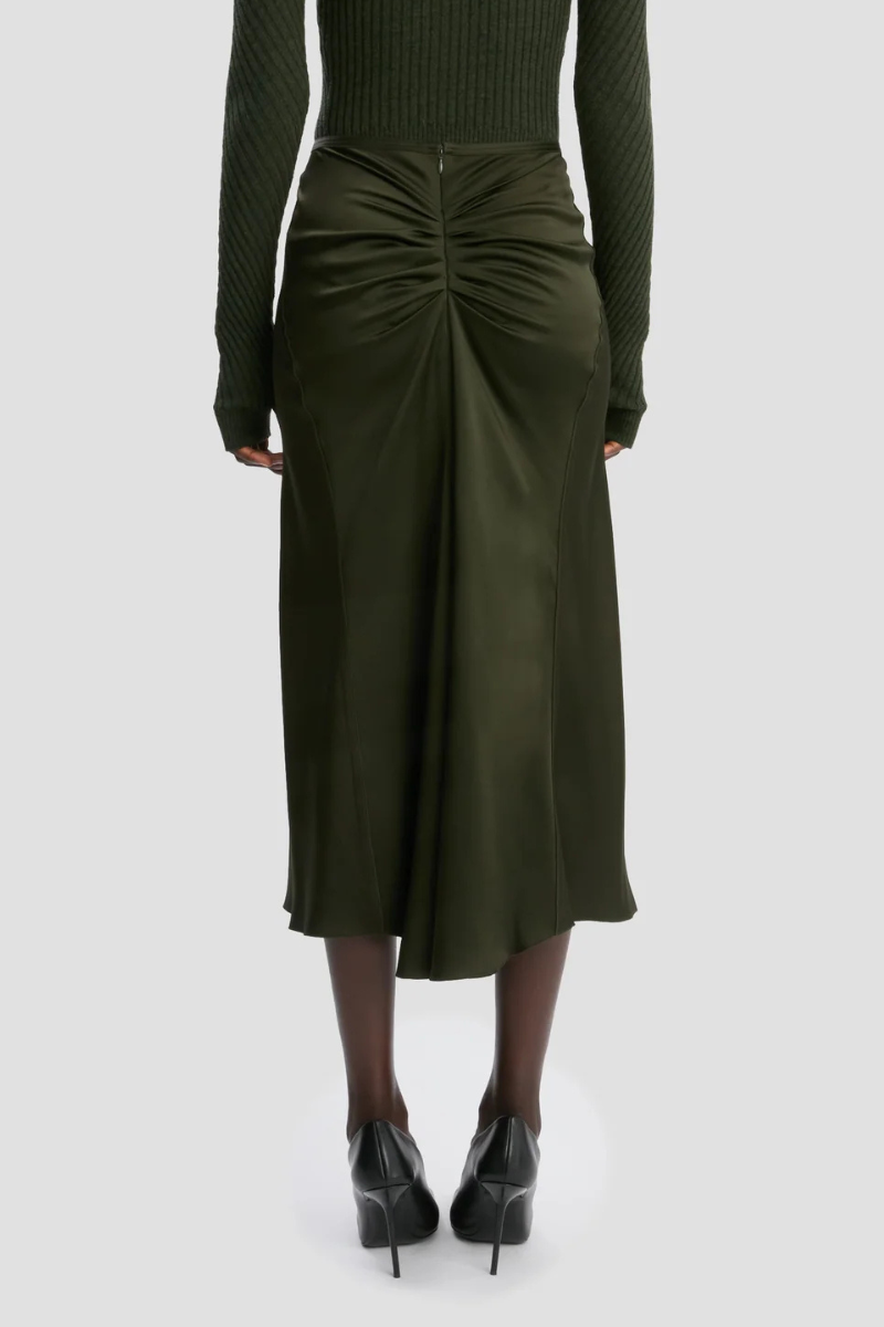 Gathered Waist Midi Skirt-Victoria Beckham-Boyds Philadelphia