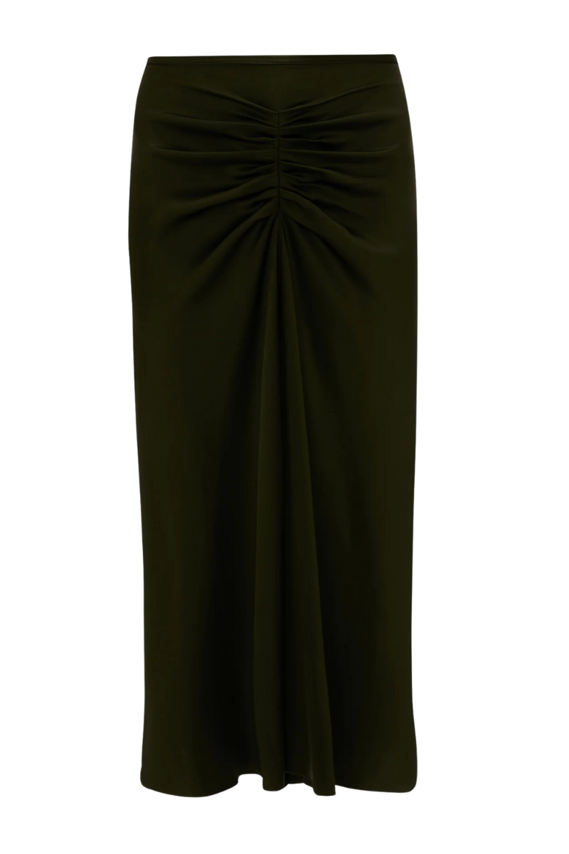 Gathered Waist Midi Skirt-Victoria Beckham-Boyds Philadelphia