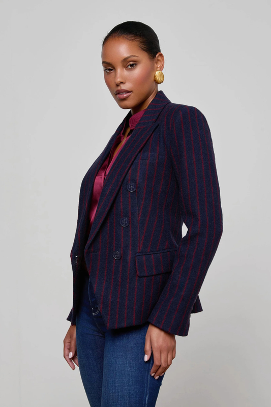 Kenzie Pinstriped Blazer-L'AGENCE-Boyds Philadelphia