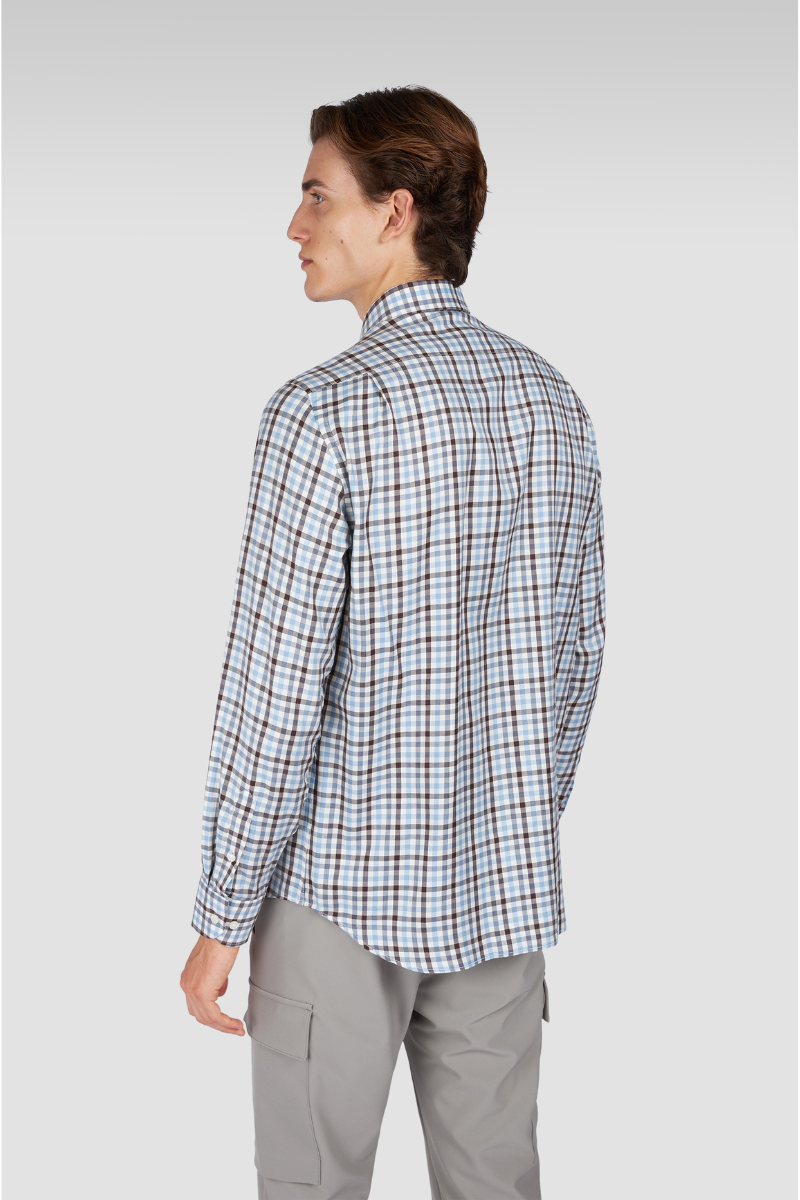 Brown-Blue Check Shirt-Paul & Shark-Boyds Philadelphia