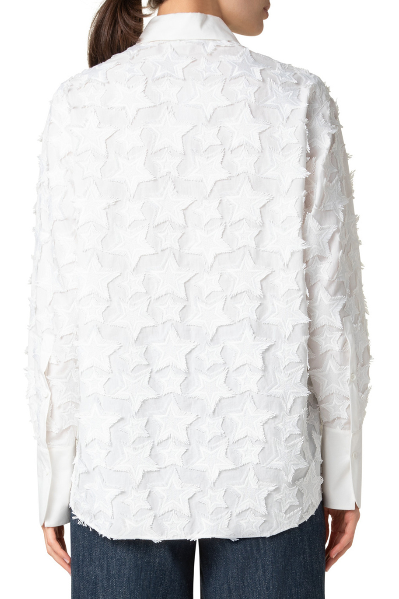 3D Star Embroidered Blouse-Akris Punto-Boyds Philadelphia