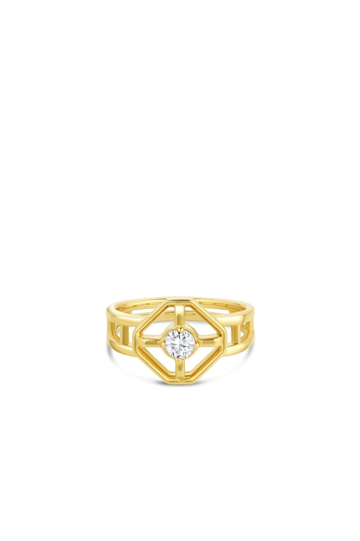 Midheaven White Diamond Window Ring-12th HOUSE-Boyds Philadelphia