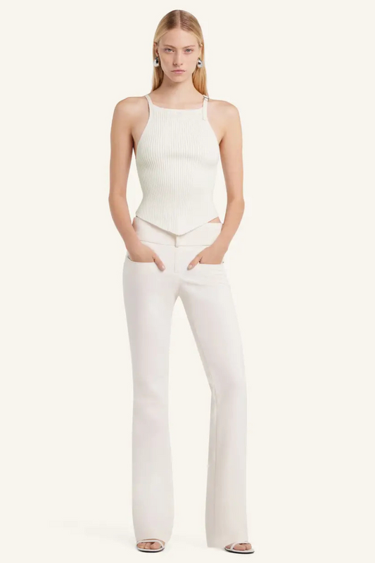 Pointy Buckle Rib Top-Courrèges-Boyds Philadelphia
