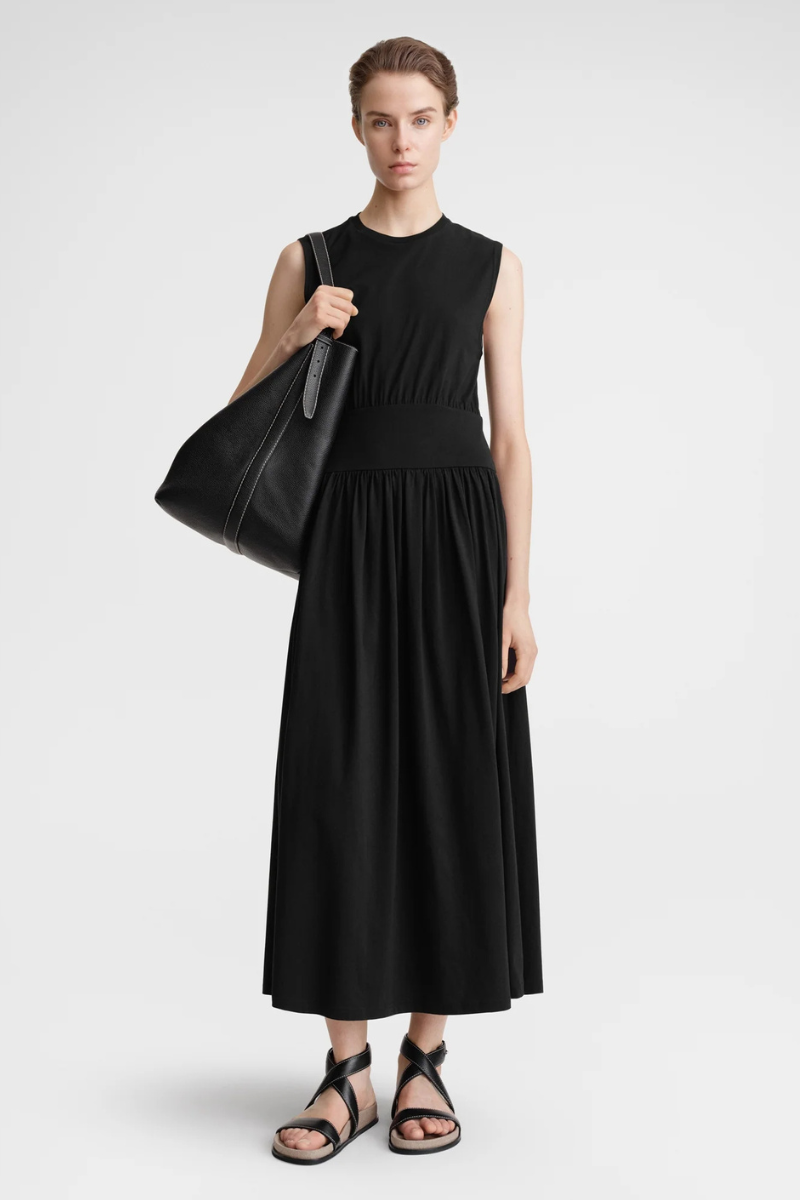 Sleeveless Cotton Tee Dress-TOTEME-Boyds Philadelphia