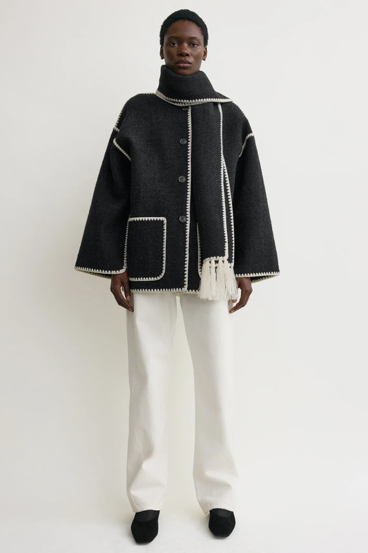 Embroidered Scarf Jacket-TOTEME-Boyds Philadelphia