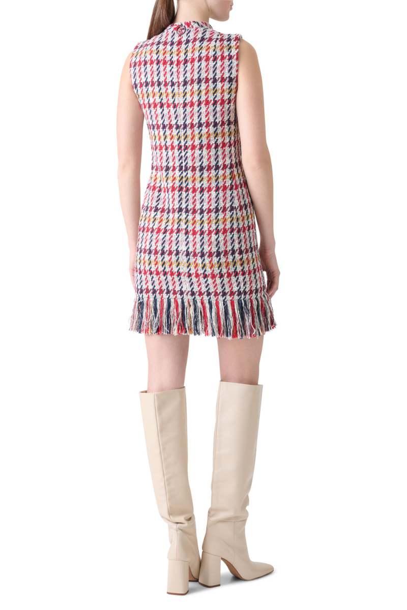 Fringed Tweed Sheath Dress-Akris Punto-Boyds Philadelphia