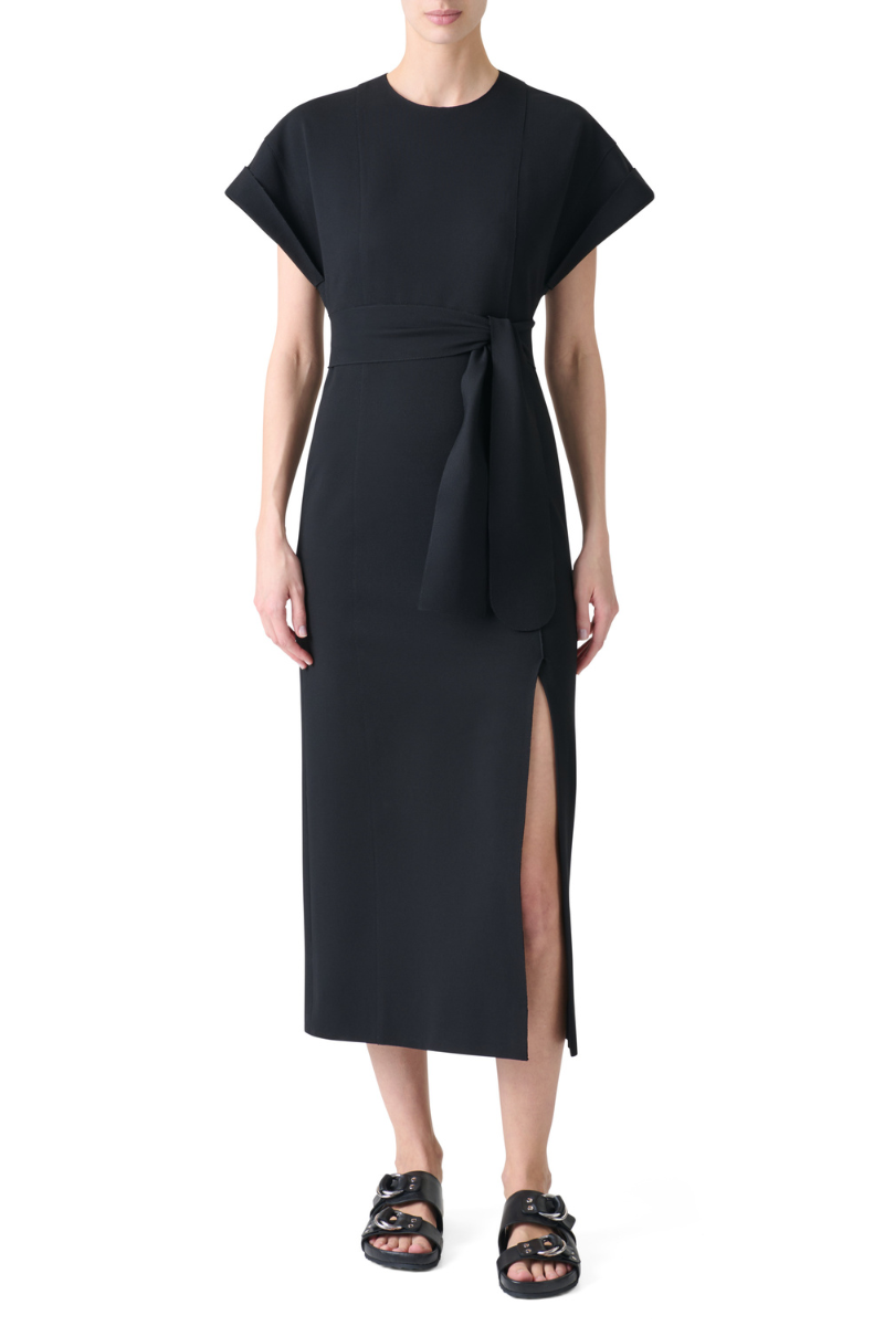 Fitted Midi Dress in Signature Jersey Black / 4 Fitted Midi Dress in Signature Jersey Black / 4