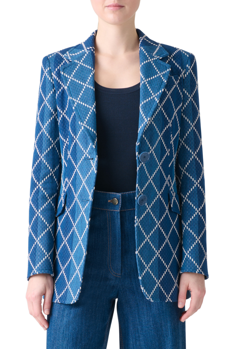Diamond Jacquard Blazer-Akris Punto-Boyds Philadelphia