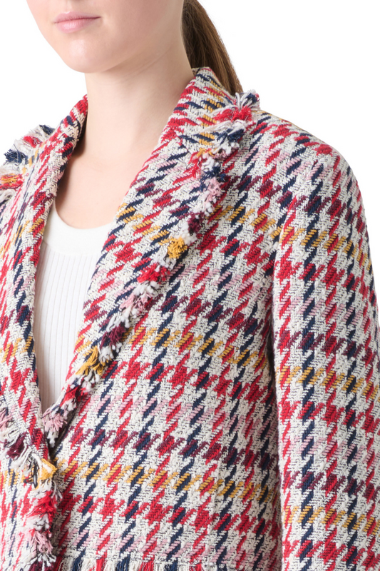 Fringed Tweed Jacket-Akris Punto-Boyds Philadelphia