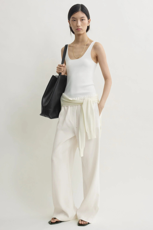 Woven Stripe Drawstring Trousers-TOTEME-Boyds Philadelphia