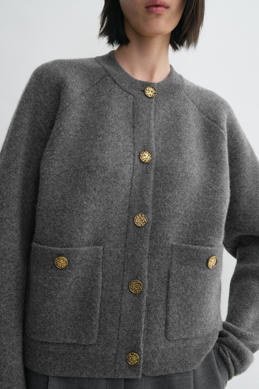 Hammered Button Cardigan-TOTEME-Boyds Philadelphia