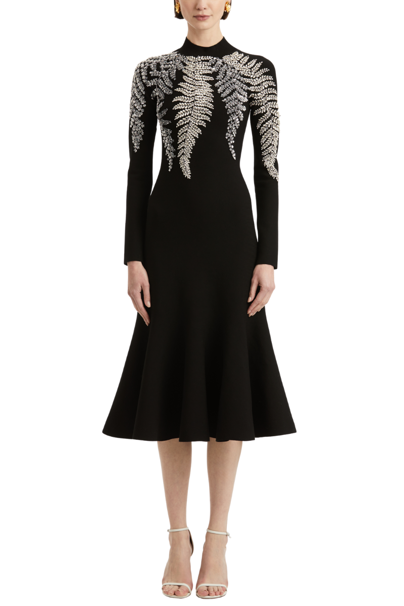 Fern Embroidered Trumpet Dress by Oscar de la Renta Fern Embroidered Trumpet Dress by Oscar de la Renta