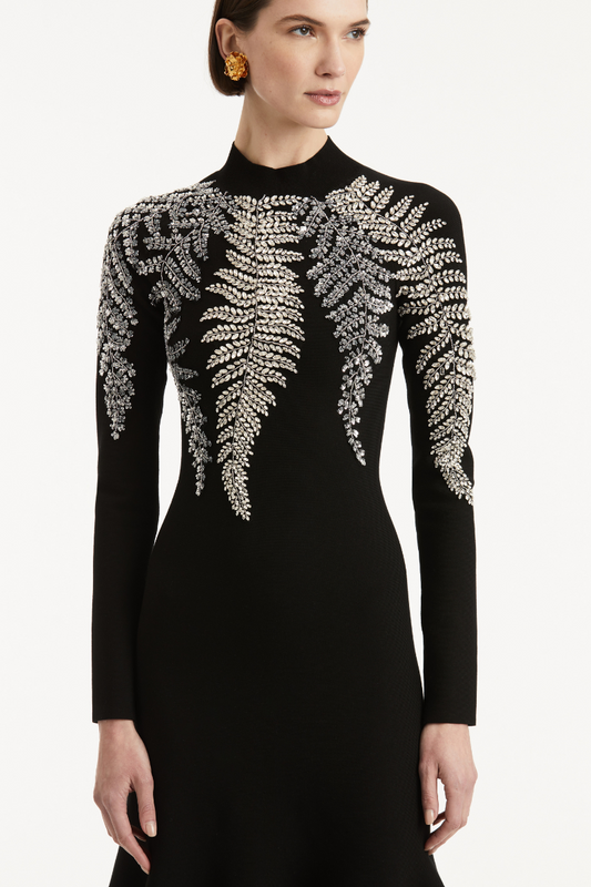 Fern Embroidered Trumpet Dress-Oscar de la Renta-Boyds Philadelphia