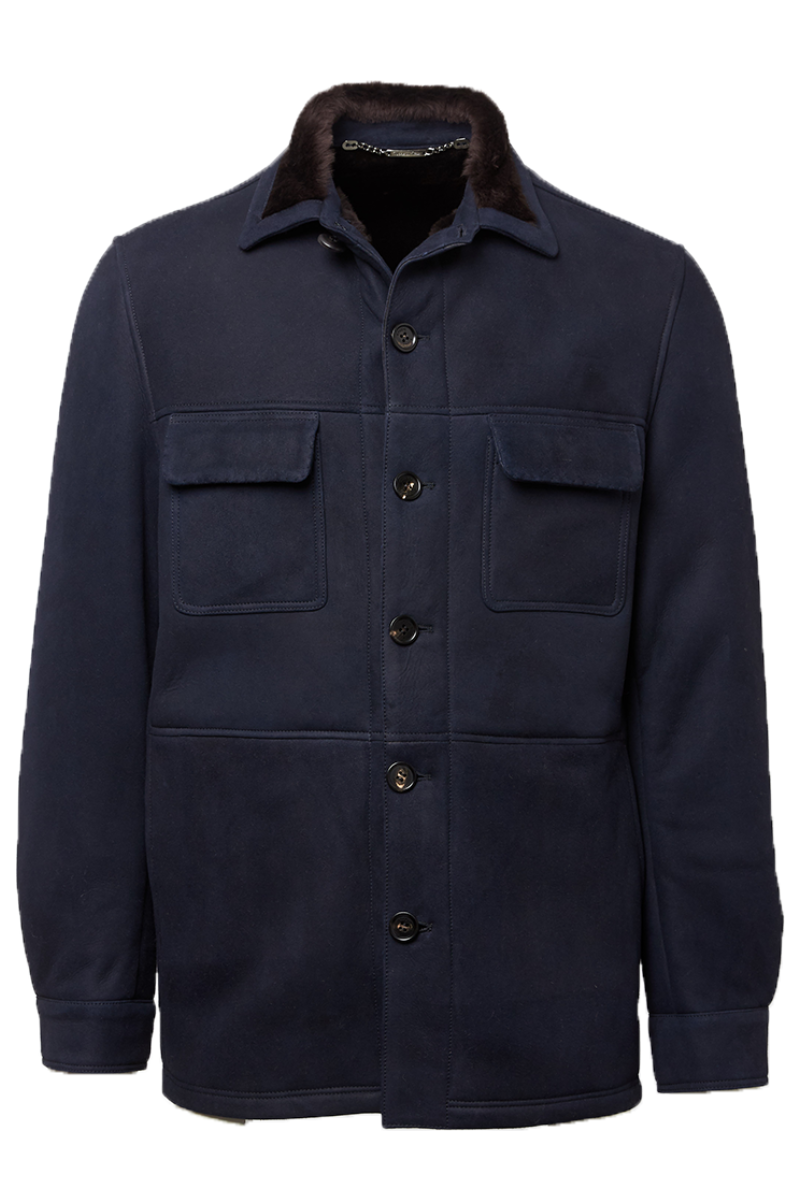 Suede Jacket, NAVY / 40