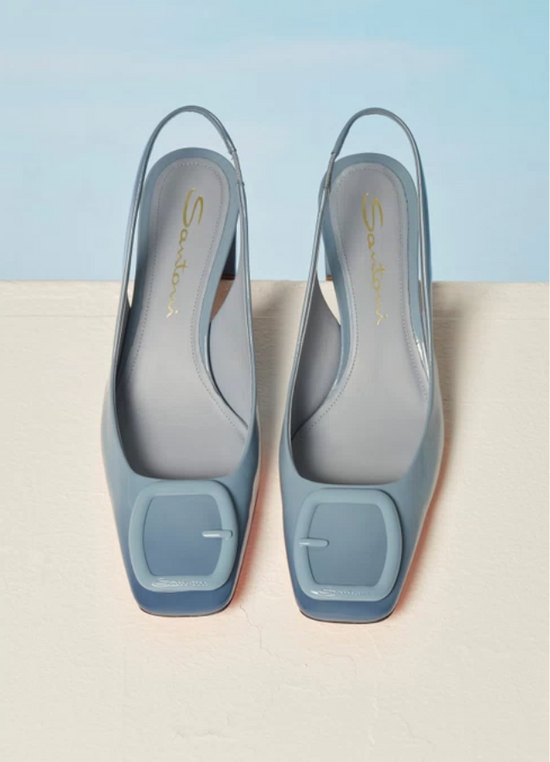 Santoni light blue heels
