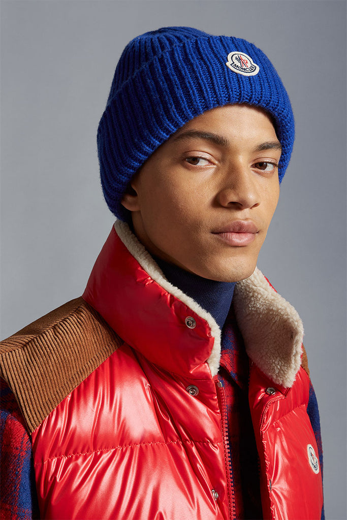 moncler blue beanie