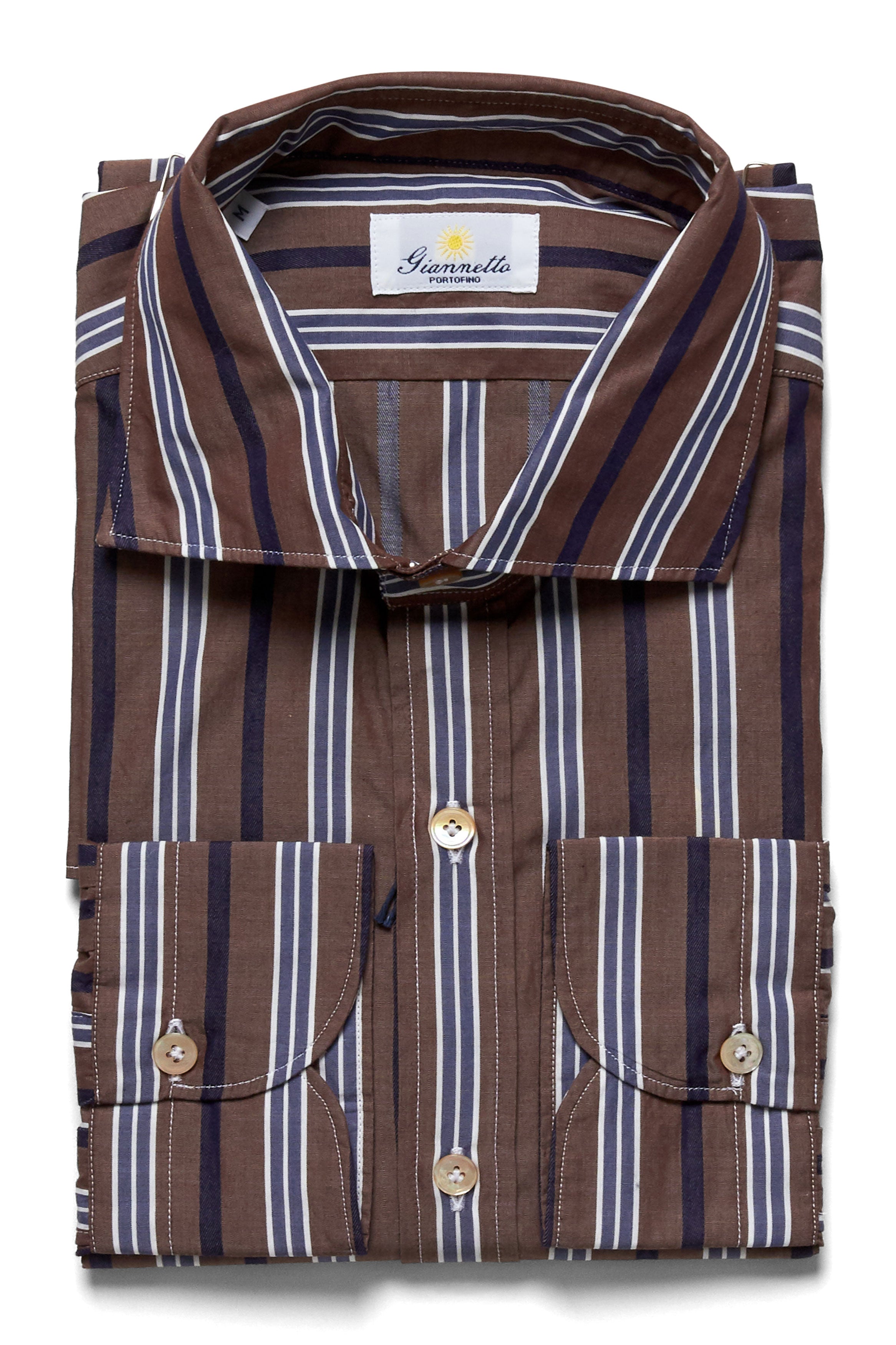 Brown Stripe Shirt by Giannetto Portofino Brown Stripe Shirt by Giannetto Portofino
