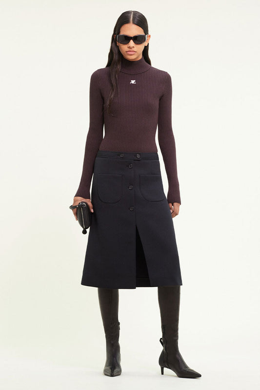 Reedition Mockneck Rib Sweater-Courrèges-Boyds Philadelphia