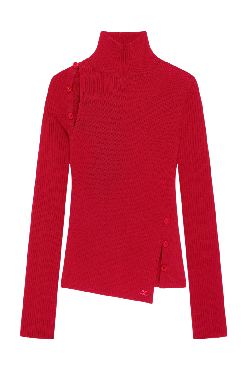Oblique Buttoned Sweater-Courrèges-Boyds Philadelphia