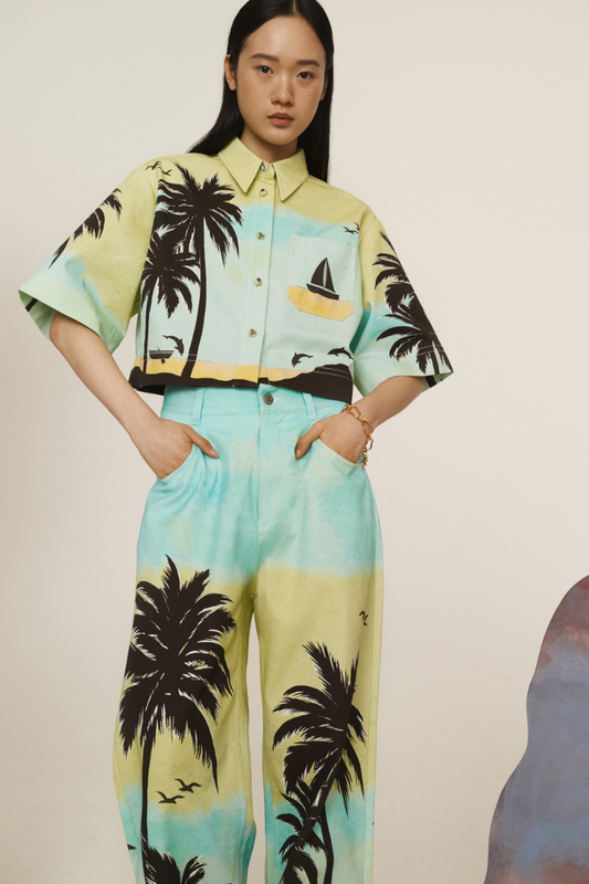 Sail Away Cropped Shirt-ALEMAIS-Boyds Philadelphia